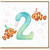 2nd Birthday Card, Cute Clownfish Party Card