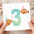 3rd Birthday Card, Cute Clownfish Party Card