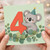 4th Birthday Card, Cute Koala Party Hat Design