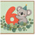 6th Birthday Card, Cute Koala with Party Hat and Number 6