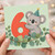 6th Birthday Card, Cute Koala with Party Hat and Number 6