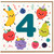 4th Birthday Card, Cute Fruit Party Card