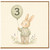 3rd Birthday Card, Cute Bunny with Number 3 Balloon