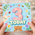 3rd Birthday Card, Today Bunny, Bear and Garden Animal Design