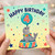 4th Birthday Card, Cute Seal Balloon Circus Birthday Card