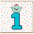 1st Birthday Card, Cute Number One Card, First Birthday Celebration Card