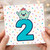 2nd Birthday Card, Cute Number 2 Confetti Design
