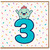 3rd Birthday Card, Cute Number 3 Confetti Card