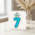 7th Birthday Card, Cute Cartoon Number 7 Confetti Design