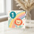 1st Birthday Card, Cute Lion Rainbow One Balloon Card