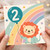 2nd Birthday Card, Cute Lion and Rainbow Balloon Card