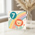 7th Birthday Card, Cute Lion Rainbow Birthday Card