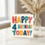 4th Birthday Card, Happy 4 Birthday Today Colourful Typographic Card