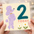 2nd Birthday Card, Cute Poodle na 2 Today Card