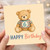 6th Birthday Card, Cute Teddy Bear Happy Birthday Card