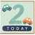 2nd Birthday Card, Cute Cars Today Design