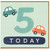 5th Birthday Card, Cute Cars Today Design