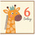 6th Birthday Card, Giraffe 6 Today Card