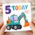 5th Birthday Card, 5 Today Excavator Card