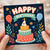 4th Birthday Card, Happy Birthday Card with Cake and Balloons
