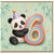 6th Birthday Card, Cute Panda Party Card