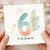 6th Birthday Card, Pastel Crown and Leaves Today Design