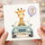 7th Birthday Card, Cute Giraffe Driving Car Card