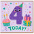 4th Birthday Card, Cute Birthday Card for Today