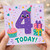 4th Birthday Card, Cute Birthday Card for Today