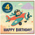 4th Birthday Card, Happy Birthday Airplane Pilot Card