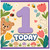 1st Birthday Card, Cute Teddy Bear and Floral Today Design