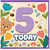 5th Birthday Card, Cute Bear and Flowers Today Card
