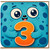 3rd Birthday Card, Cute Cartoon Character Age 3 Card