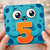 5th Birthday Card, Cute Monster Number 5 Card