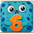 6th Birthday Card, Cute Cartoon Character Holding Number 6
