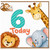 6th Birthday Card, Cute Jungle Animals Today Card
