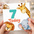 7th Birthday Card, Cute Safari Animals Birthday Card