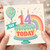 14th Birthday Card, Yay Today Cake and Balloon Design