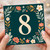 8th Birthday Card, Floral Number 8 Age Card