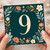 9th Birthday Card, Floral Number 9 Birthday Card