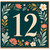 12th Birthday Card, Floral Botanical Number 12 Card