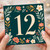 12th Birthday Card, Floral Botanical Number 12 Card