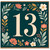 13th Birthday Card, Floral Number 13 Card