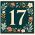 17th Birthday Card, Floral Number 17 Card