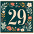 29th Birthday Card, Floral Number 29 Greeting Card