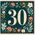 30th Birthday Card, Floral Number 30 Birthday Card