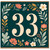 33rd Birthday Card, Floral Design