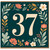 37th Birthday Card, Floral Age 37 Birthday Card