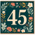 45th Birthday Card, Floral Number 45 Birthday Card