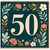 50th Birthday Card, Floral Number 50 Card